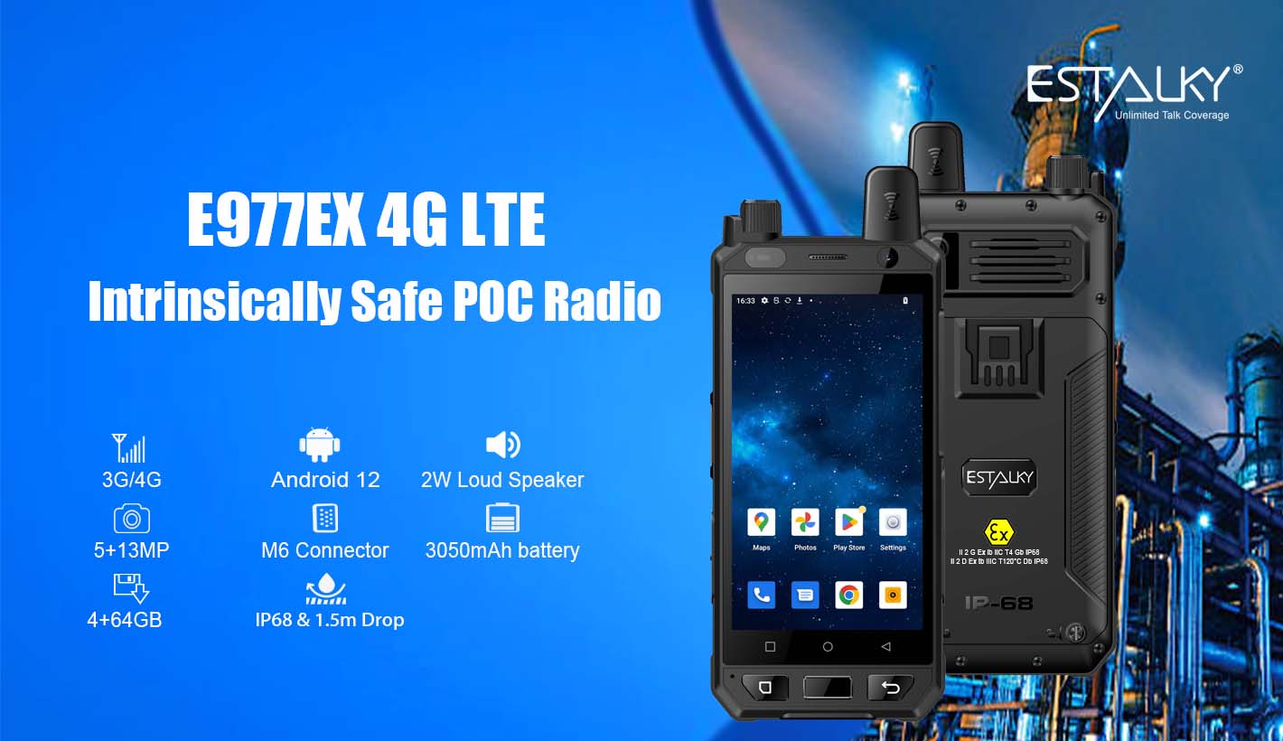 E977EX intrisically atex push to talk radio-Broadband Push To Talk